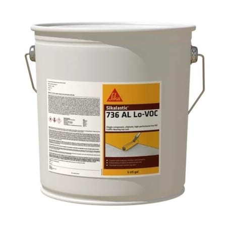 Sika Sikalastic 736 AL Lo-VOC, SCAQMD Compliant, Traffic Bearing Top Coat, Tan, 5 gal Pail 189344
