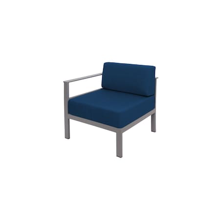 Bfm Seating Belmar Right Arm Sofa Section with Sunbrella cushions, Soft Gray Frame PH6101SG-R-14066