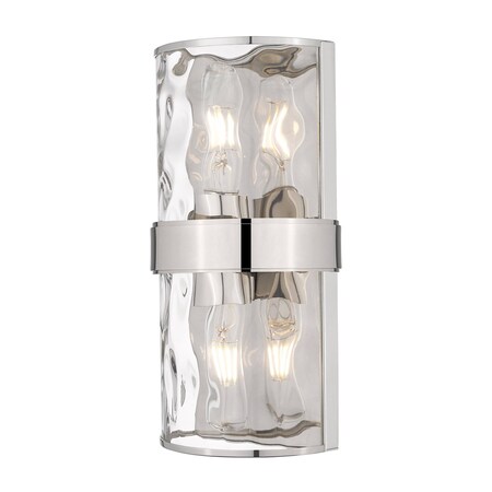 Z-Lite Meridian Polished Nickel 2 Light Wall Sconce 3053-2SS-PN