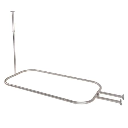 Utopia Alley 26 x 54 in. Aluminum Hoop Shower Rod with Ceiling Support for Clawfoot Tub, Satin Nickel HP2BN
