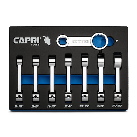 Capri Tools 1/2 in. Drive Torque Adapter Set, 12-Point Box End, 9/16 to 1 in., SAE, 8-Piece with Mechanic's Tray CP31550-8ST