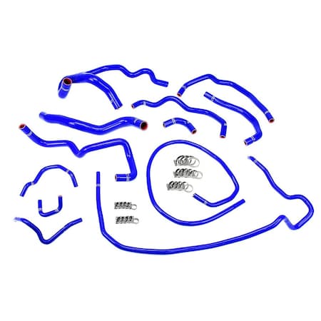 Hps Performance High Temp Reinforced Silicone Radiator and Heater Coolant Hose Kit, Blue,  57-1512-BLUE