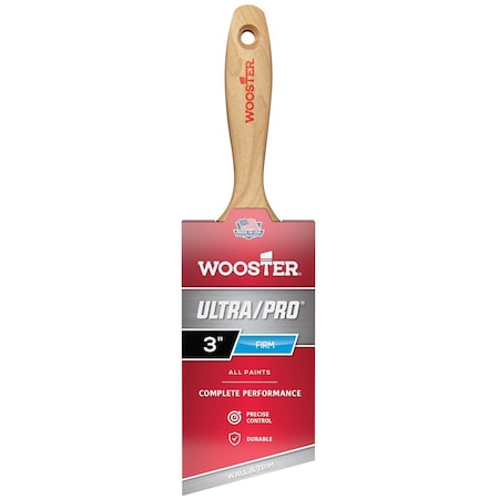 Wooster 3" Angle Sash Firm, Nylon/Polyester Bristle, Paint Brush, Wood Handle 4177-3