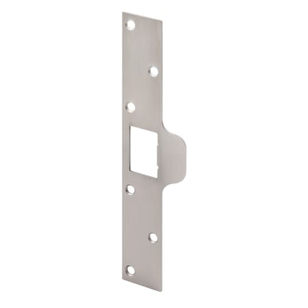Prime-Line Maximum Security Deadbolt Tab Strike 7-7/8 inch Height x 1-1/4 inch Width, Fasteners, Satin Nickel U 94265