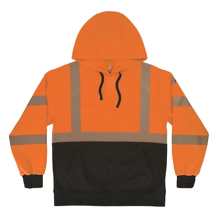 Ergodyne L Orange Type R, Class 3 Performance Hi-Vis Hoodie 8317BK