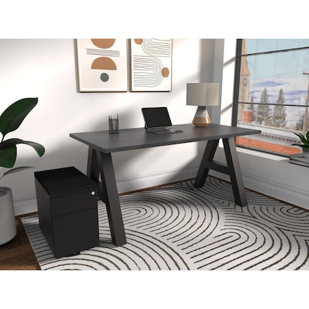 We'Re It A-Frame Writing Desk W/ Storage, 30 in D X 30 in H, 60 in W X Laminate AF6030-PED-6307