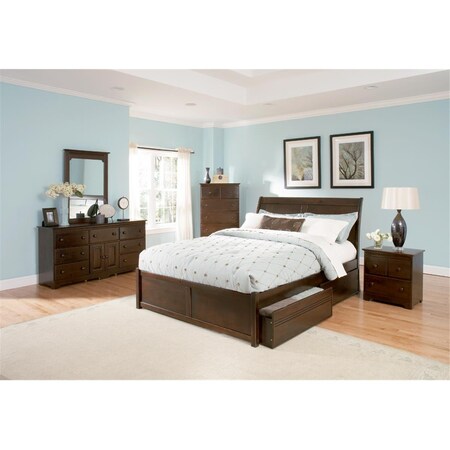 Atlantic Furniture Bordeaux Flat Panel Footboard - Antique Walnut, Queen Size AP9242004