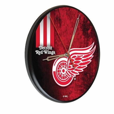 Holland Bar Stool Co Detroit Red Wings 13" Solid Wood Clock WClkPBlk03DetRed