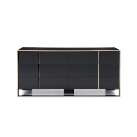 Homeroots 29" Black And Brushed Bronze Dresser 284191