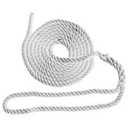 T-H Marine Supplies 0.375 in. x 15 ft. White Dock Line with 12 in. Eye 52809