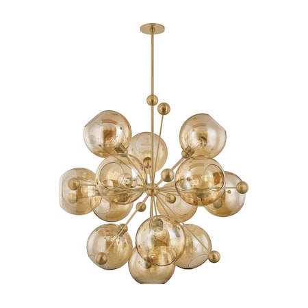 Troy Lighting Ellory 45.75in wide 13 Light Chandelier in Patina Brass F1246-PBR