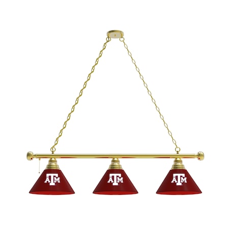 Holland Bar Stool Co Texas A&M 3 Shade Billiard Light, Brass Fixture BL3BRTexA-M