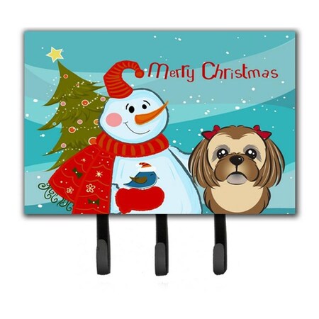 Carolines Treasures Snowman With Chocolate Brown Shih Tzu Leash and Key Holder BB1869TH68