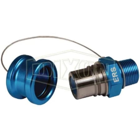 Dixon High Flow FloMAX Engine Oil Receiver, Adapter, 3/4 in, Quick Connect Coupler x MNPT, Anodized Alumin ERS-C3