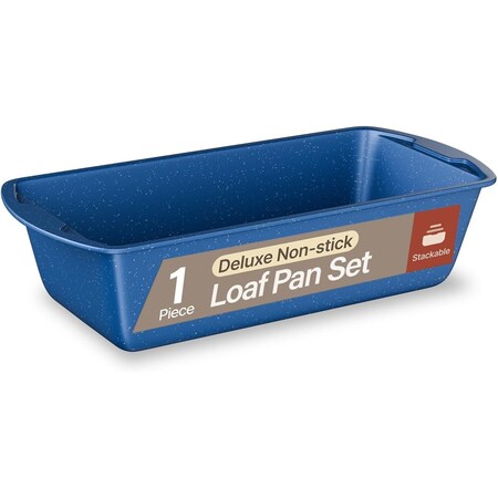 Bakken- Swiss Blue Marble Nonstick Loaf Pan, 11in Carbon Steel, Oven Safe to 450 DegF, Dishwasher Safe BKLOAFBLU1