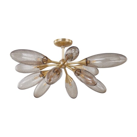 Corbett Lighting Cordoba Semi Flush in Vintage Brass 497-12-VB