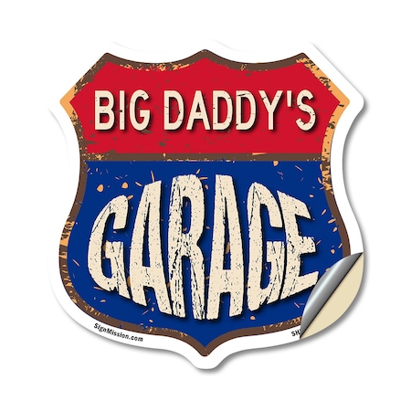 Signmission Big Daddy's Garage, 12 Inch X 12 Inch, Vinyl Decal SHI-D-12-383-BIG DADDY