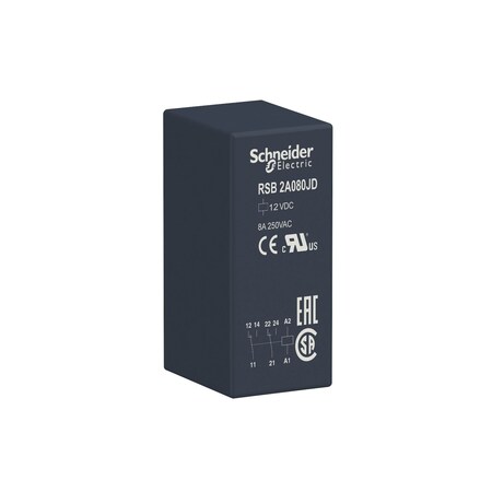 Square D PLUG-IN RELAY 250VAC 8AMP RSB RSB2A080JD