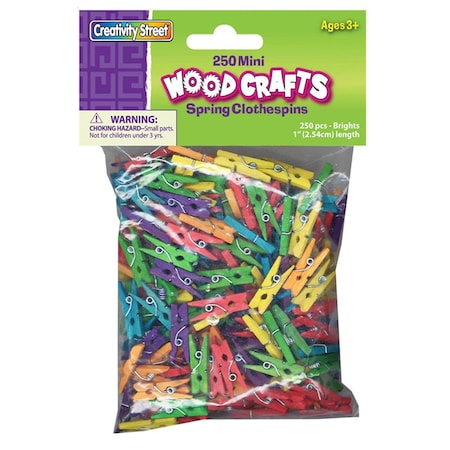 Pacon Creativity Street Mini Spring Clothespins Bright Hues, 2PK CK-367202-2