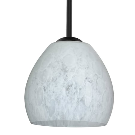 Besa Lighting Besa Bolla Stem Pendant, Carrera, Black Finish, 1x 9W LED 1TT-412219-LED-BK