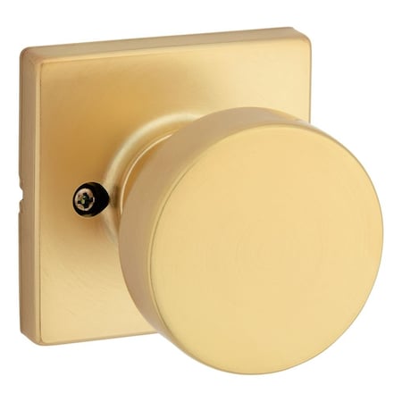 Kwikset Pismo Knob with Square Rose Half Dummy Satin Brass Finish 788PSKSQT-4