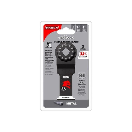 Freud Oscillating Blade Set 1-1/4in W Bi-Metal Curved Contact Edge Round Metal, 3PK DOS125BF3