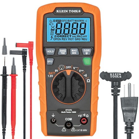 Klein Tools Digital Multi-Tester w/Receptacle Tester ET270