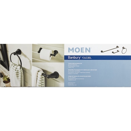 Moen Banbury 3-Piece Bath Hardware Set Matte Black Y2633BL