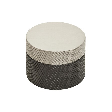 Amerock Transcendent 1-1/4 in 32 mm Diameter Matte Black/Silver Champagne Cabinet Knob BP196732MBSC
