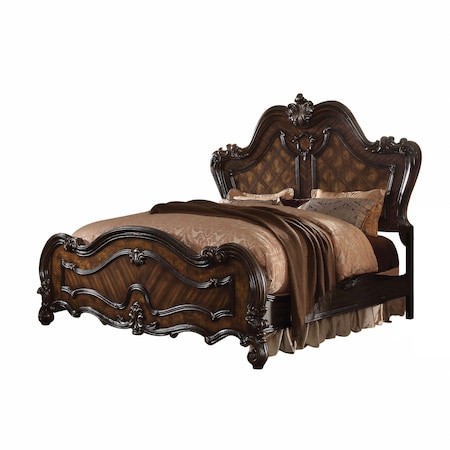 Homeroots Dark Brown Queen Bed Frame 348182