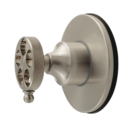 Kingston Brass Single-Handle Six-Way Diverter Valve with Knurled Handle and Round Trim Kit, Brushed Nickel KS4038RKZ