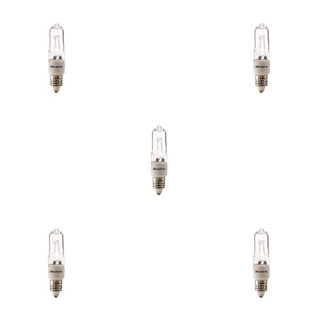 Bulbrite 35W 120V Dimmable Clear T4 Halogen Mini Light Bulbs, Mini-Candelabra E11 Base, 2900K, 5PK 860795