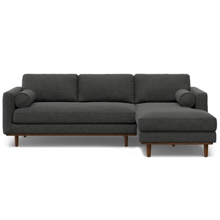 Homeroots 102" Gray Fabric Sofa With Brown Legs 641050