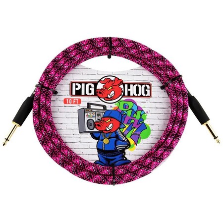 Pig Hog ''Pink Graffiti'' Instrument Cable, 10-Feet Straight PCH10GPK