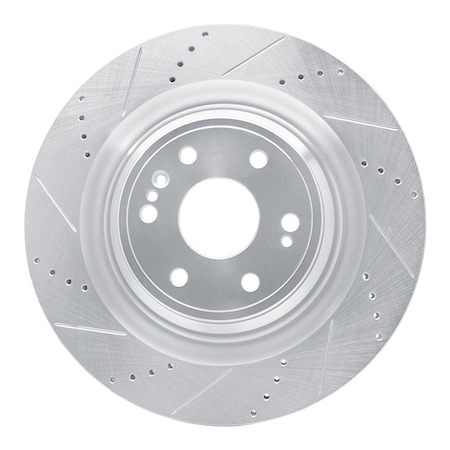 Dynamic Friction Co DFC Brake Rotor - Drilled and Slotted - Silver 631-47079L