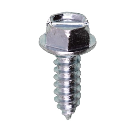 Auveco #14 x 3/4in Slotted Hex Washer Head License Plate Screw, 50PK 11369