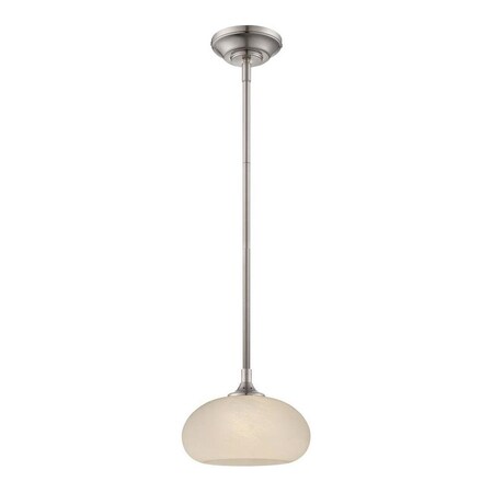 Designers Fountain Satin Platinum French Swirl One Light Led Mini Pendant W/Bulb Included LED6318-FS-SP