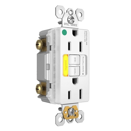 Legrand GFCI, 15 A, 125V AC, White, Plastic 1597HGTRPIAMBW
