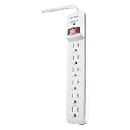 Southwire Surge Protector, White, 4 in, 6 Outlets 41497