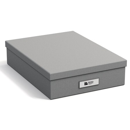 Bigso Oskar Fiberboard Label Frame Document Letter Box, 3.3 x 10.2 x 13.8 in, Grey, 5PK 945154141