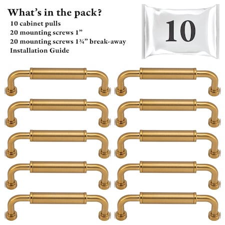 Designperfect 3 3/4'' Center-to-Center Barrel Pull, 10PK DPA10T963CBZ