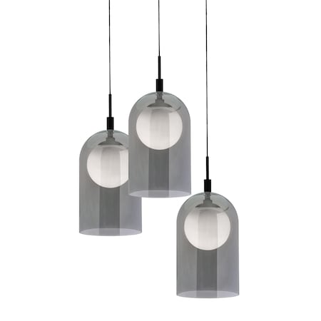 Afx Kiran 3-Light Round Pendant, 120V, 45W, 3000K, Black KRNP08L30D1BKRND3