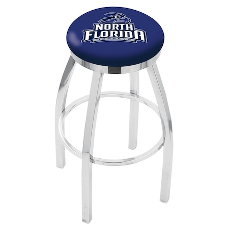 Holland Bar Stool Co 36" Chrome North Florida Swivel Bar Stool, Accent Ring L8C2C36NorFla
