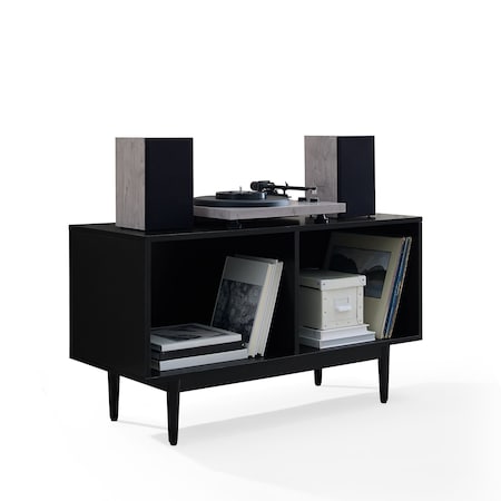 Crosley Liam Medium Record Storage Console Cabinet CF1116-BK