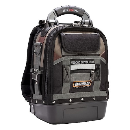 Veto Pro Pac Tool Bag, Black, Brown, Gray, Polypropylene, Ballistic Polyester, 78 Pockets Tech Pac MC