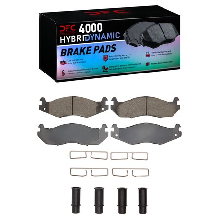 Dynamic Friction Co DFC HybriDynamic Brake Pads Hrdwr Kit 4000-0203-01