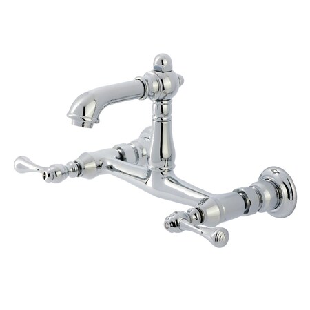 Kingston Brass Double-Handle Wall Mount Bathroom Faucet, Polished Chrome KS7251BL