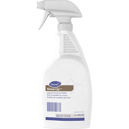 Diversey Shine-Up Furniture Cleaner, Lemon Scent, 32oz, Trigger Spray Btl, PK12 4995480