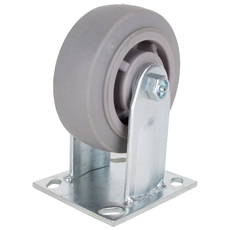 Prosource Rigid Caster, 5 in Dia Wheel, 2 in W Wheel, Thermoplastic Rubber Wheel, Gray, 450 lb JC-T03