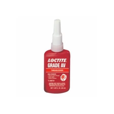 Loctite 087, Grade AV Threadlocker, 50 mL, 1 in Thread, Red 442-195898
